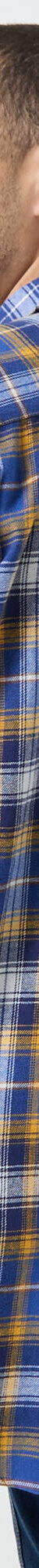 Chemise extra-longue carreaux flanelle (bleu / curry) Chemise extra-longue carreaux flanelle (bleu / curry)